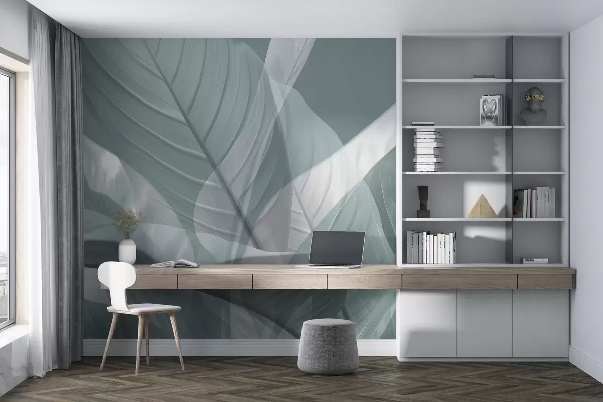 wall murals Large leaves w04901v1