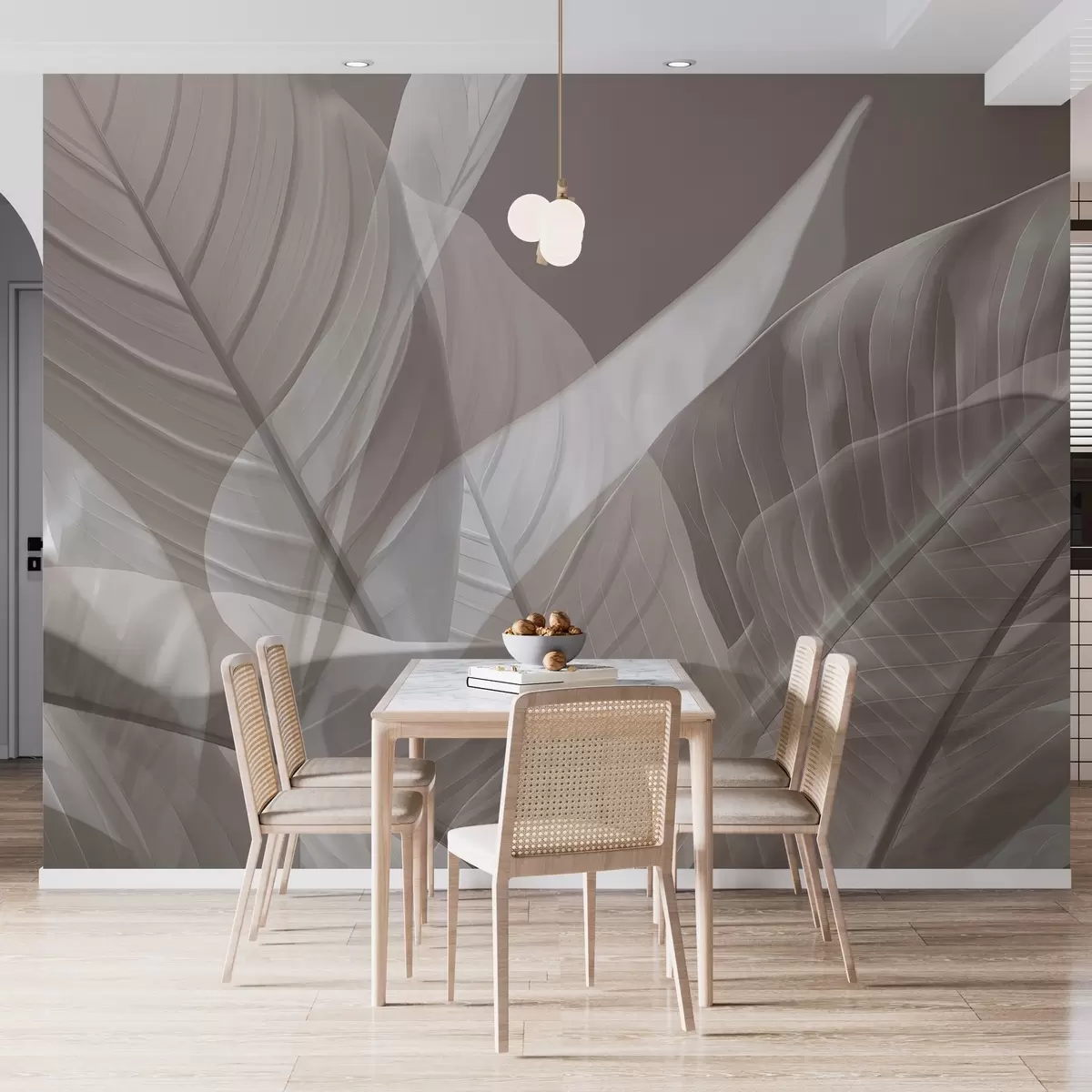 wall murals Large leaves w04901v2