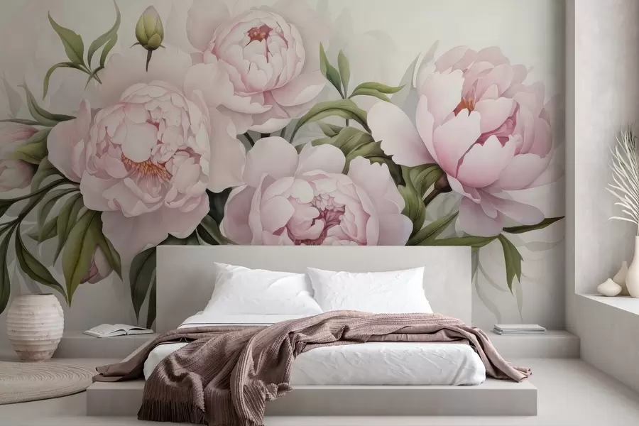 wall murals Lush bouquet of peonies w04902