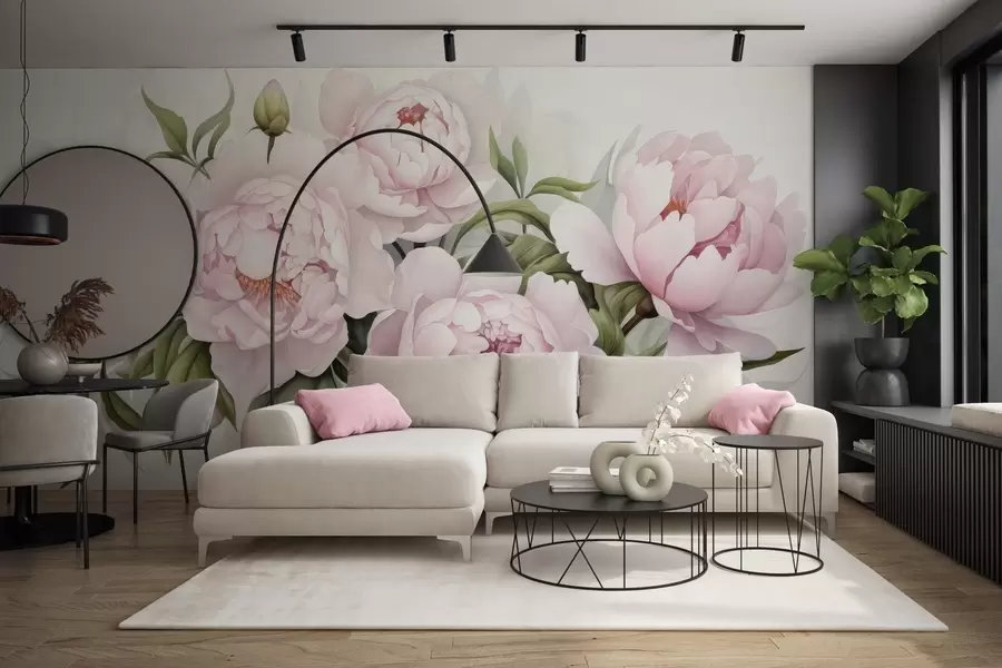 wall murals Lush bouquet of peonies w04902