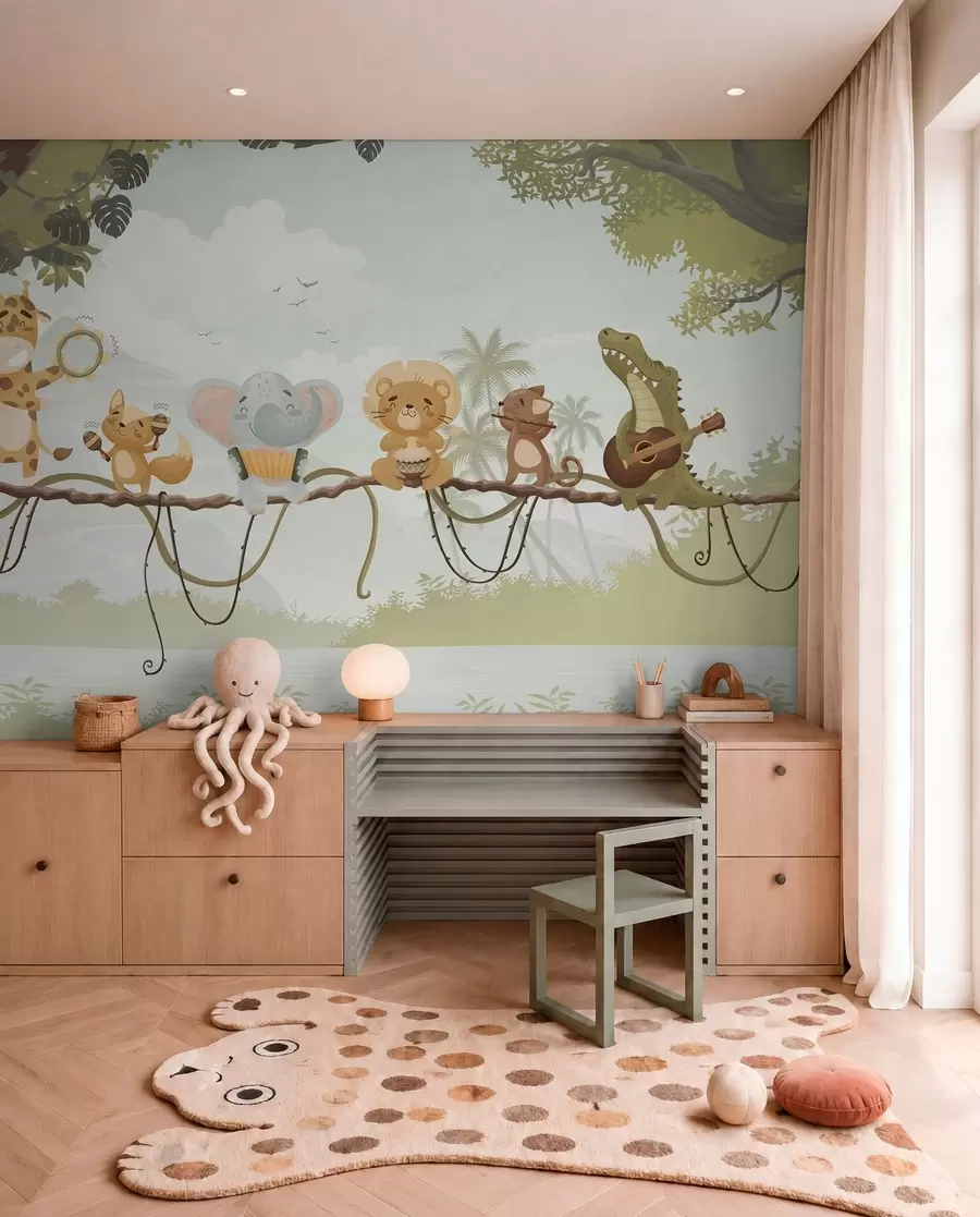 wall murals Jungle Band in Sage w04505v1