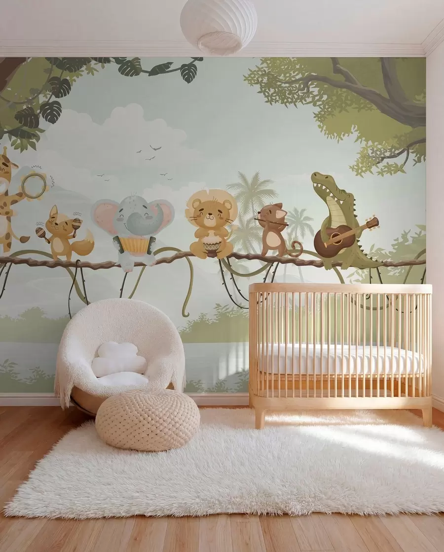 wall murals Jungle Band in Sage w04505v1