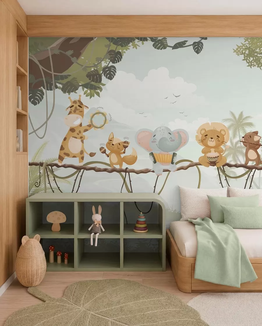 wall murals Jungle Band in Sage w04505v1