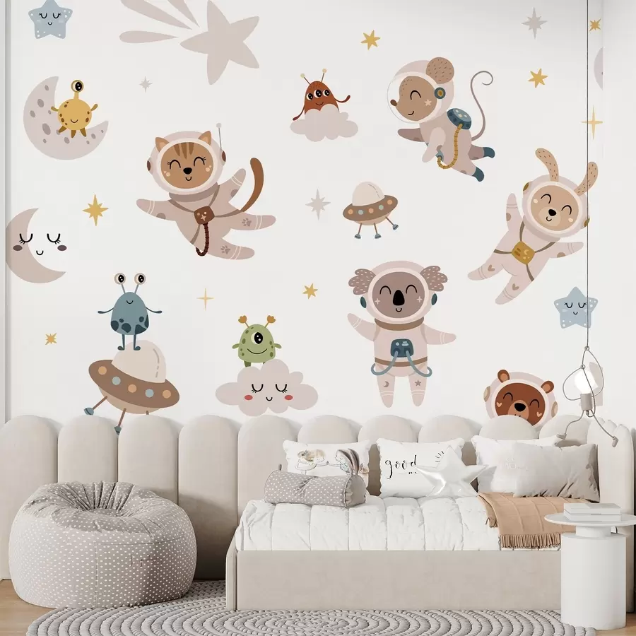 wall murals Fairytale characters in space w04904