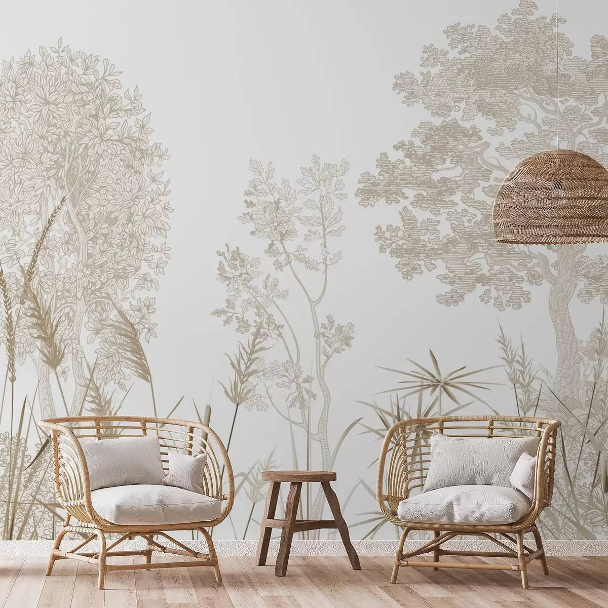 wall murals Trees and grass w04910v1