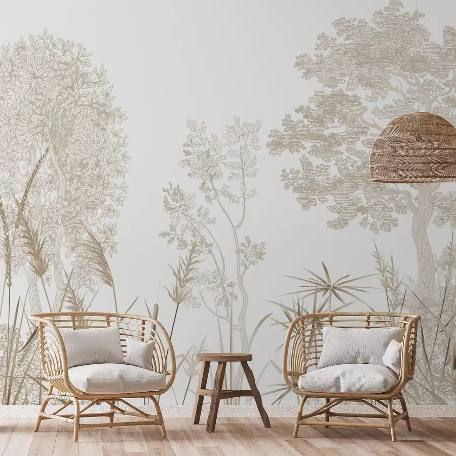 wall murals Trees and grass w04910v1