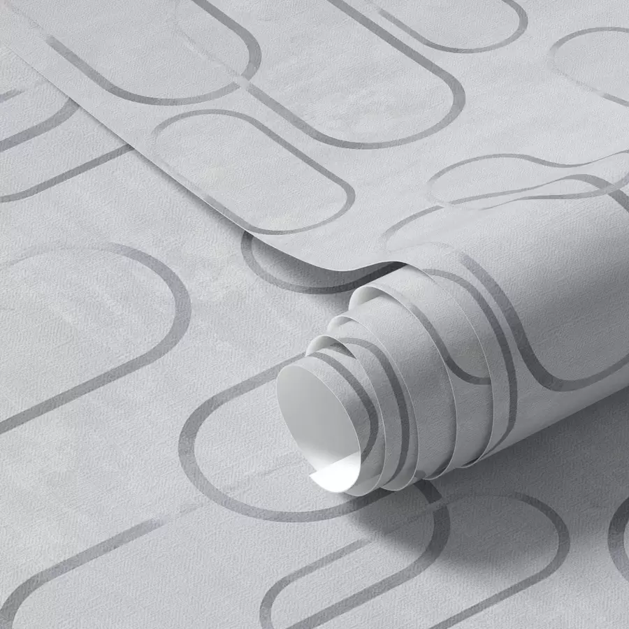 wall murals Light background with elongated ovals, grey outlines a00921
