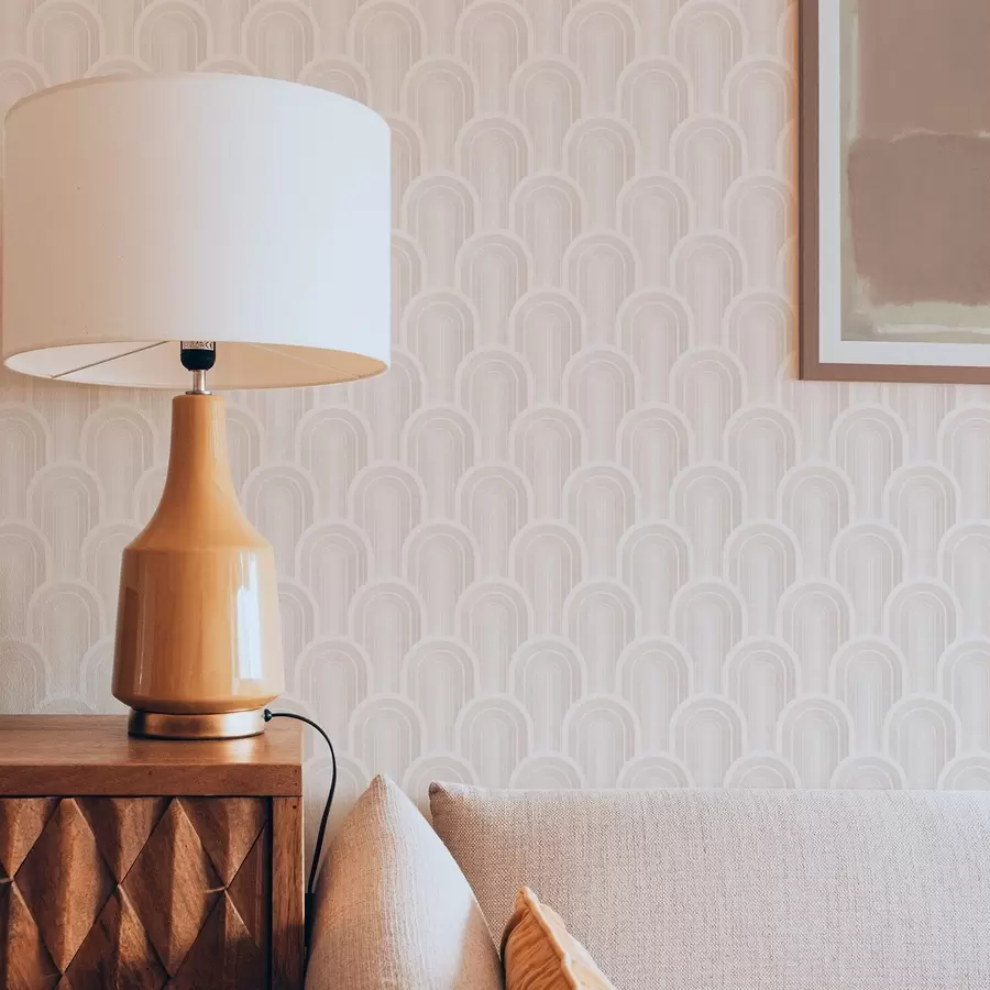 wall murals Small arch modules in warm cream-beige shades a00924