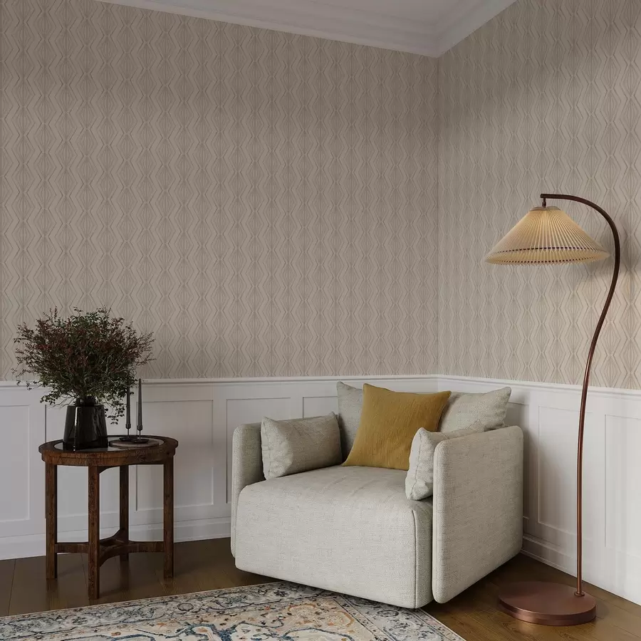 wall murals Light diamond ornament in calm beige tones a00925v2