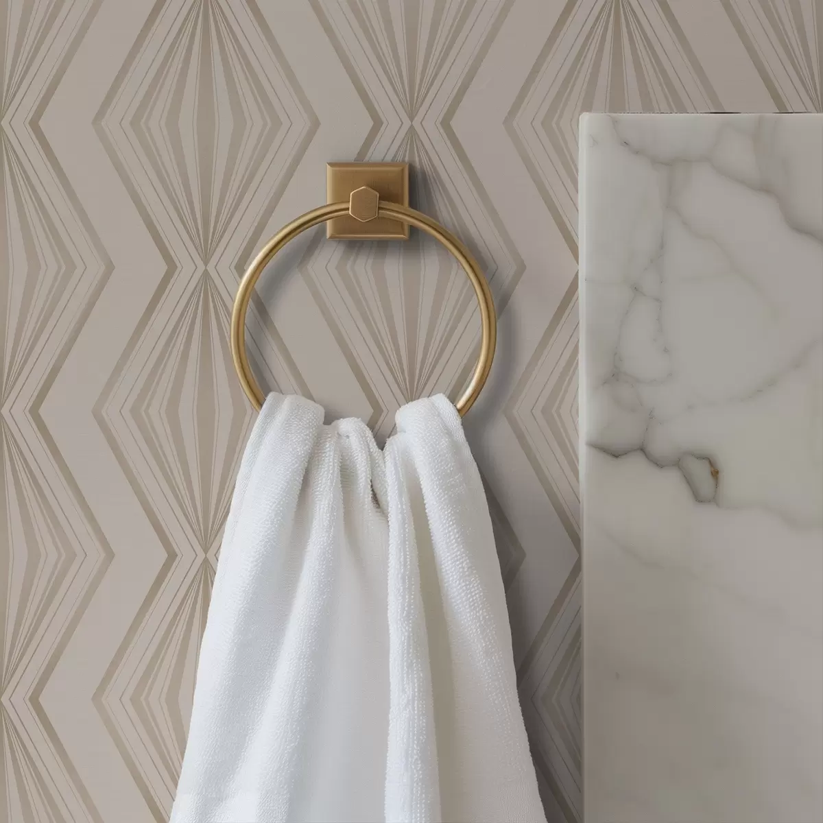 Wallpaper Light diamond ornament in calm beige tones a00925v2