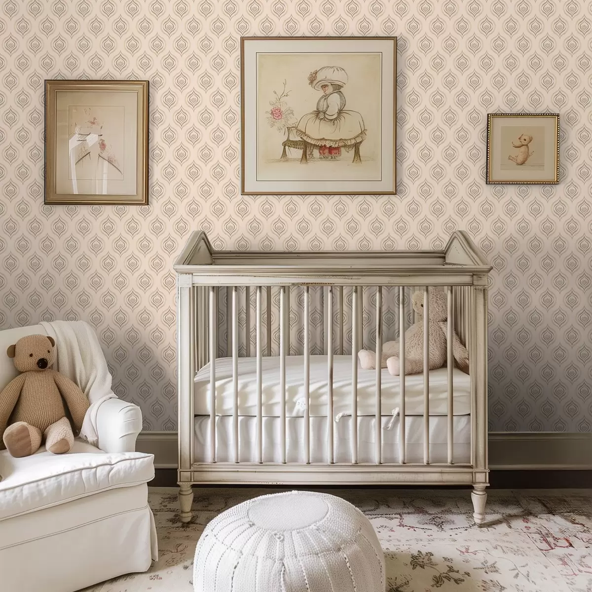 Wallpaper Powdery droplet motifs with a flower on a warm background a00977v2