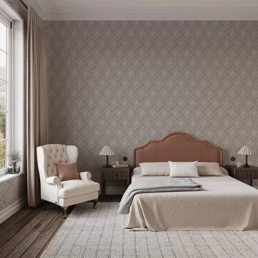 wall murals Geometric squares with arrows in warm beige tones a00982