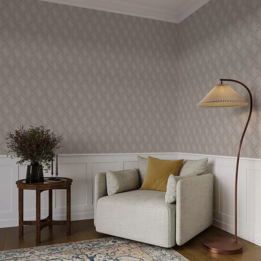 wall murals Soft pattern of diagonal strokes in beige tones a00983