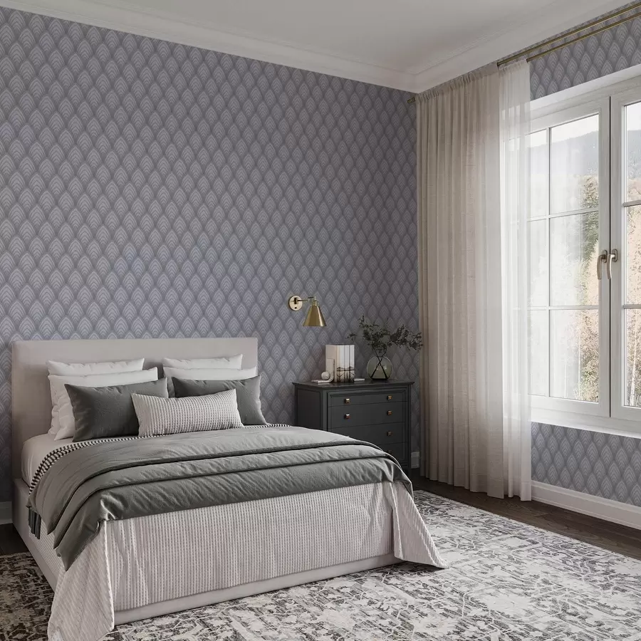 wall murals Volumetric grey scale-like arches with a soft gradient a00989