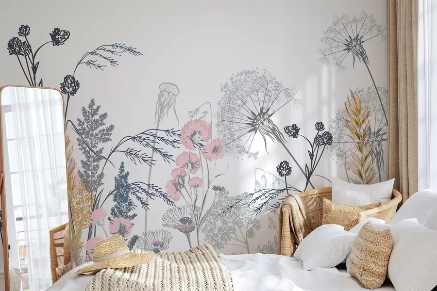wall murals Wildflowers w04943v2