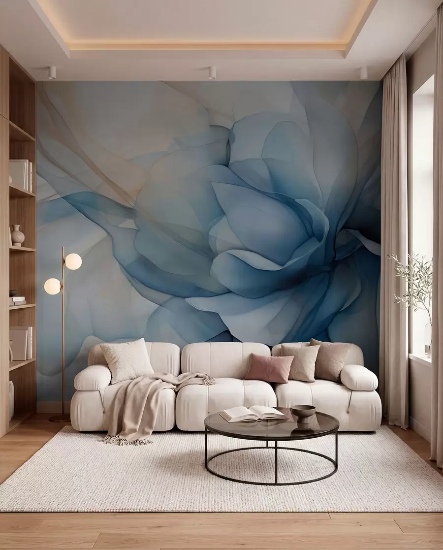 wall murals A Bloom in Misty Blue w04944