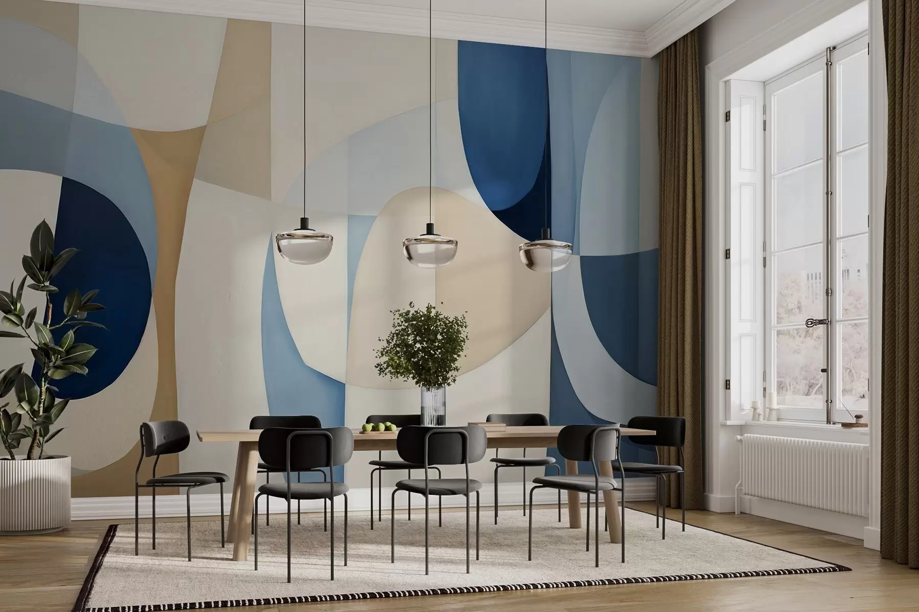 wall murals Watercolor geometry w04837