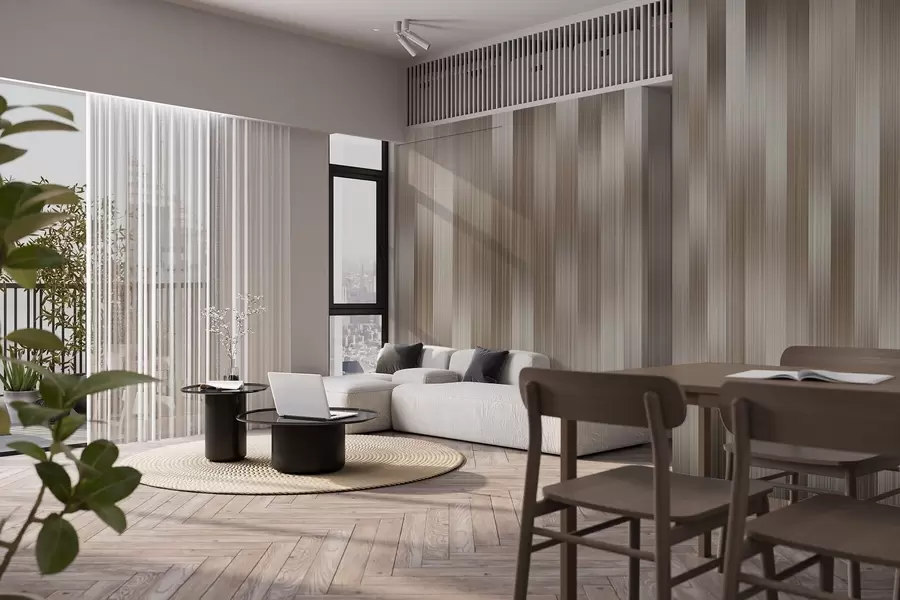 wall murals Harmony of vertical lines w04952v1