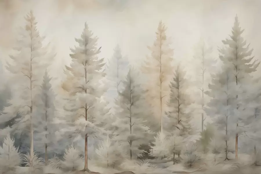 wall murals Coniferous forest w04975