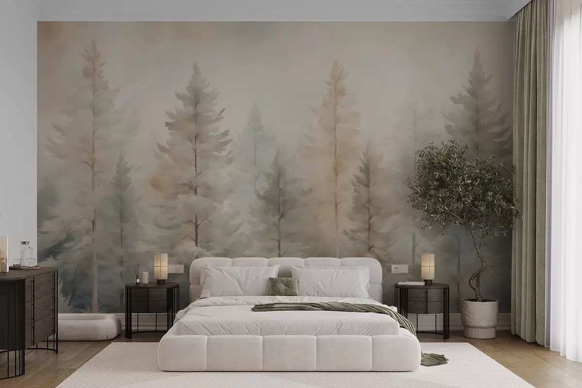 wall murals Coniferous forest w04975