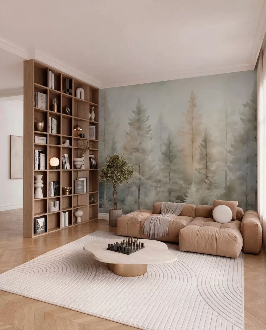 wall murals Coniferous forest w04975