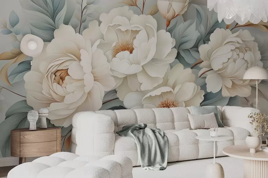 wall murals A bouquet of peonies w04979