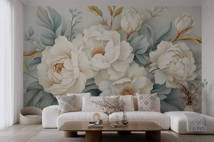 wall murals A bouquet of peonies w04979