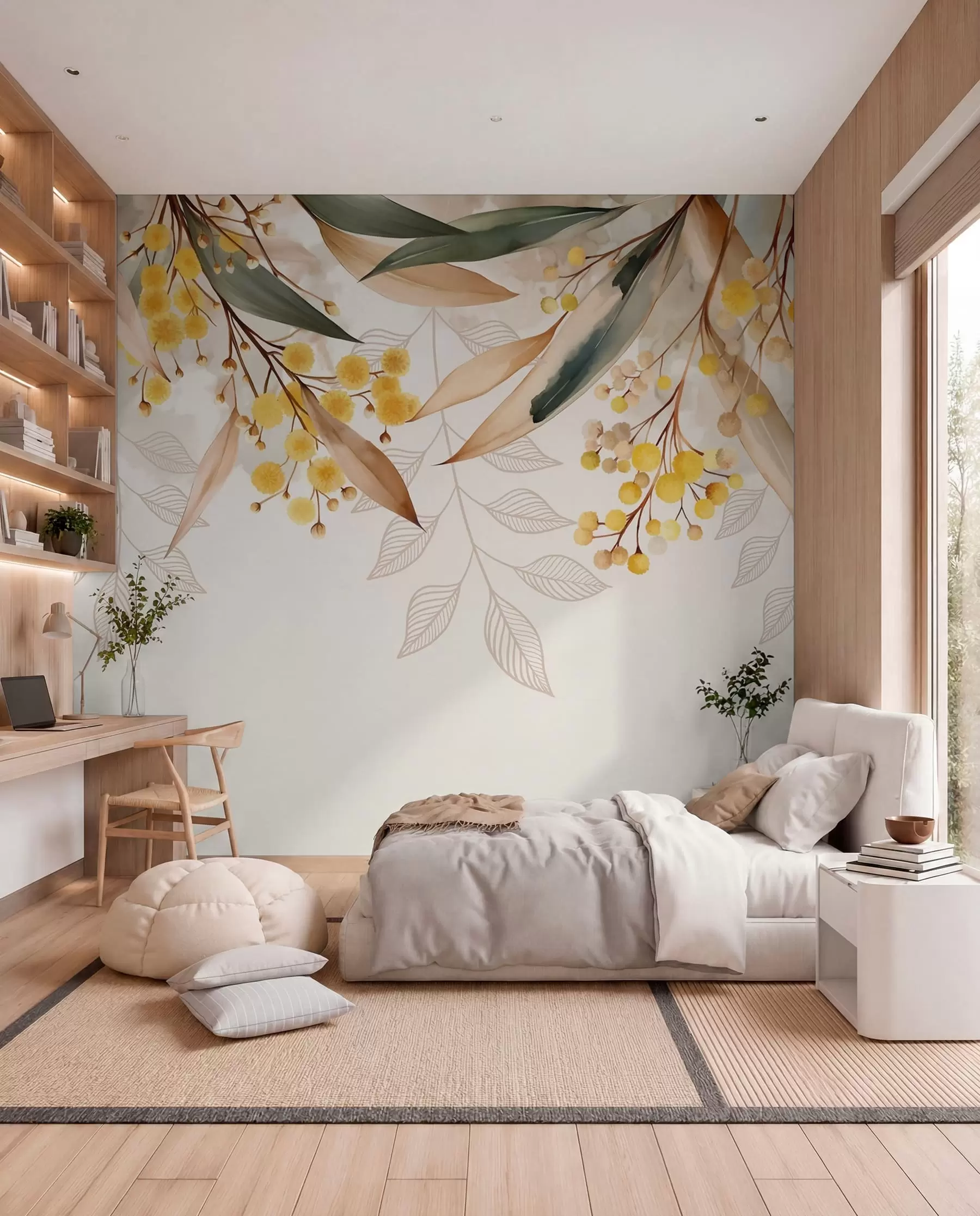 wall murals Mimosa Falling from Above w04880