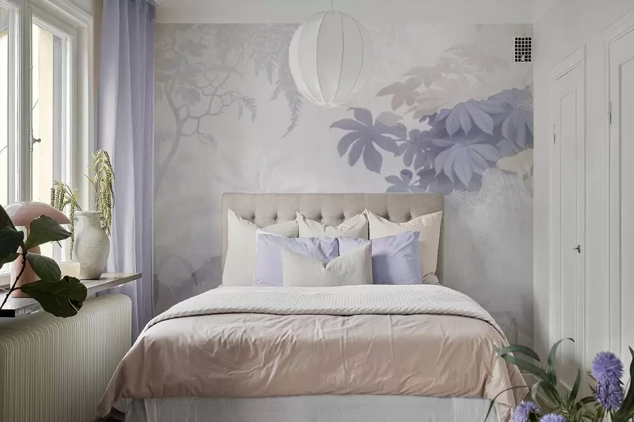 wall murals Gentle watercolor garden at misty dawn w04934