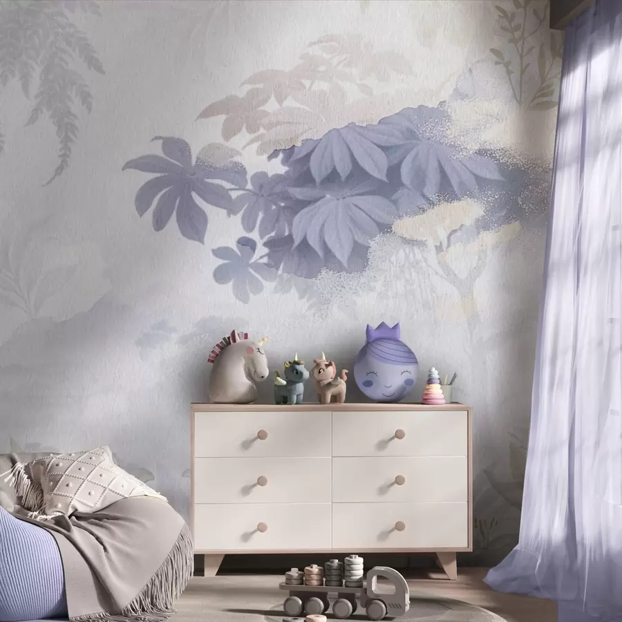 wall murals Gentle watercolor garden at misty dawn w04934