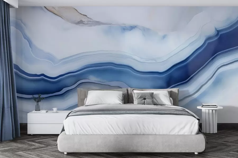 wall murals Blue marble imitation w04993