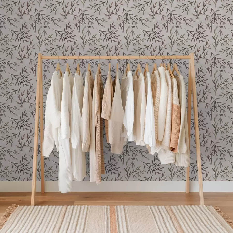 wall murals Multicoloured branches with leaves on a light background a00936v3