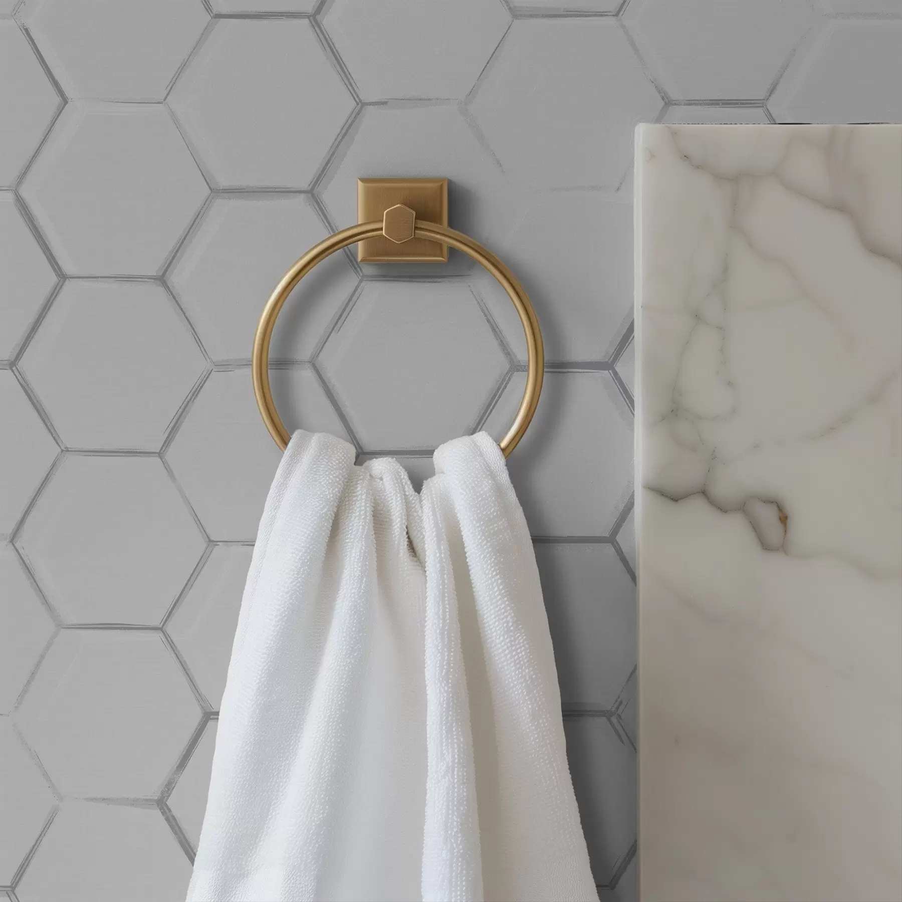 wall murals White three-dimensional hexagons on a smooth background a01059