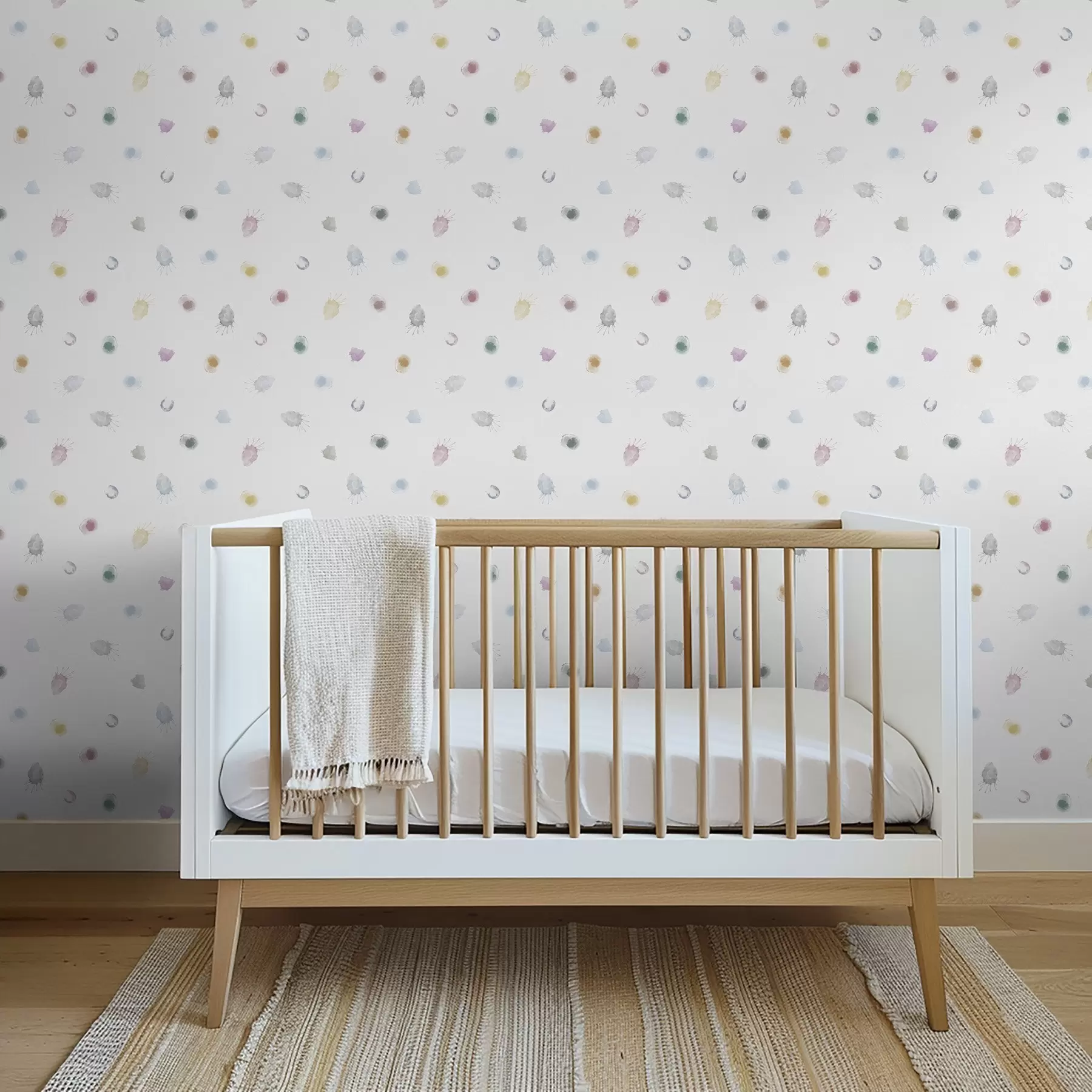 wall murals Large colourful watercolour spots on white paper a01062