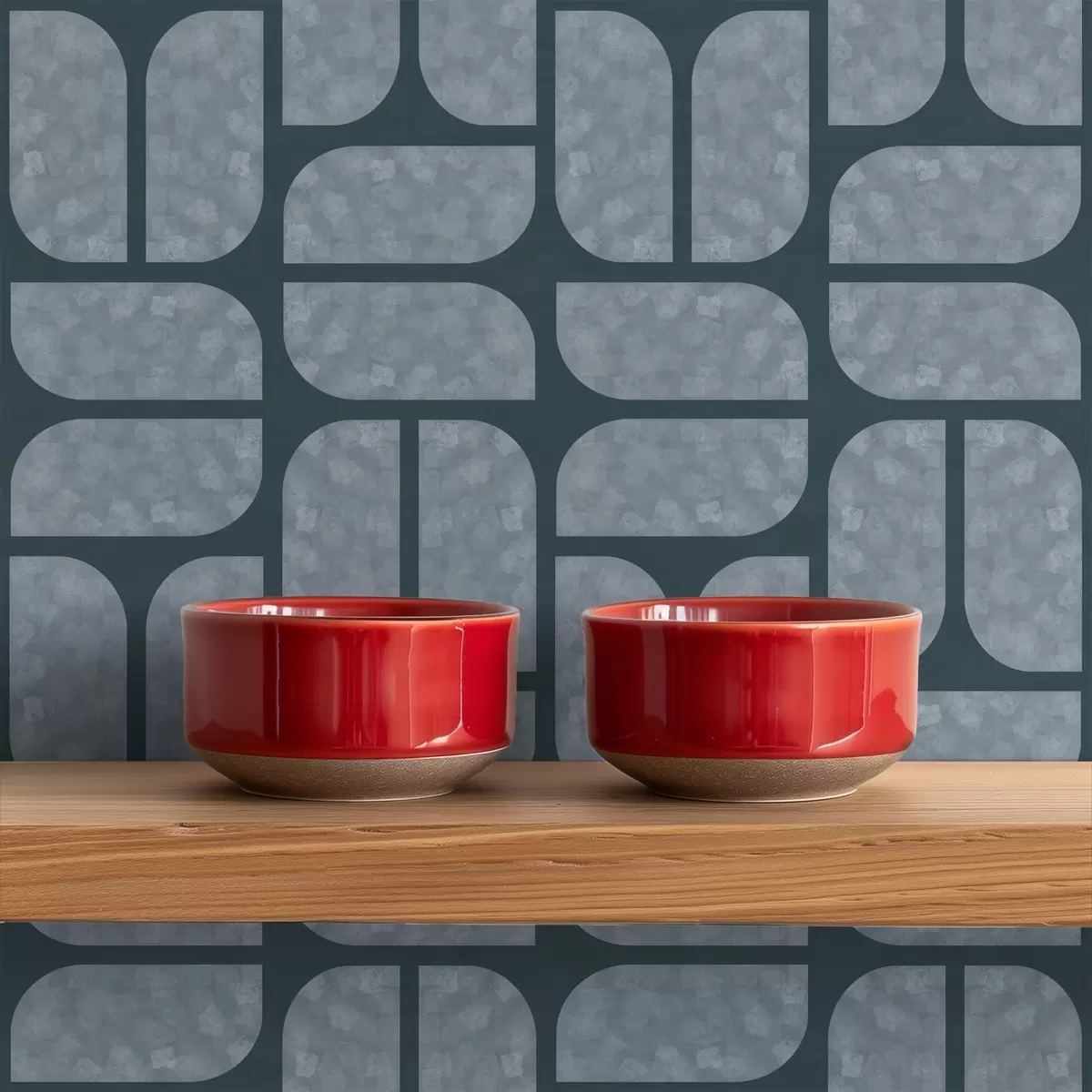 Wallpaper Dark background with grey mosaic of rounded modules a01069v1