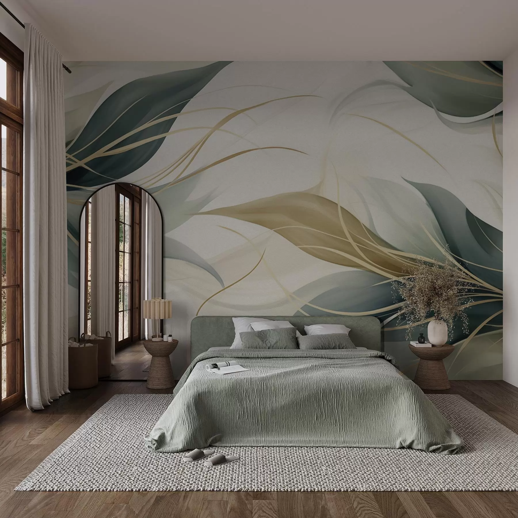 wall murals Abstract leaves w04990