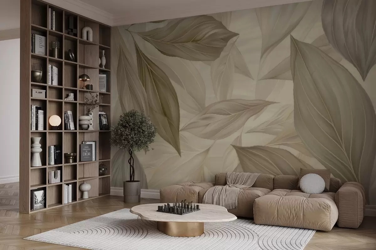 wall murals Abstract delicate leaves w04969