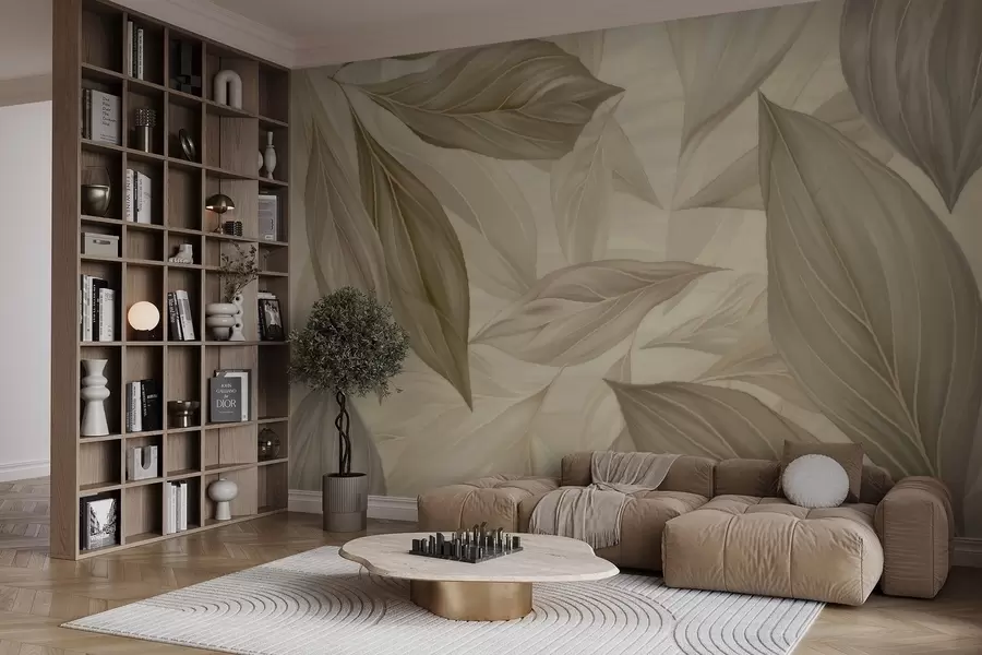 wall murals Abstract delicate leaves w04969