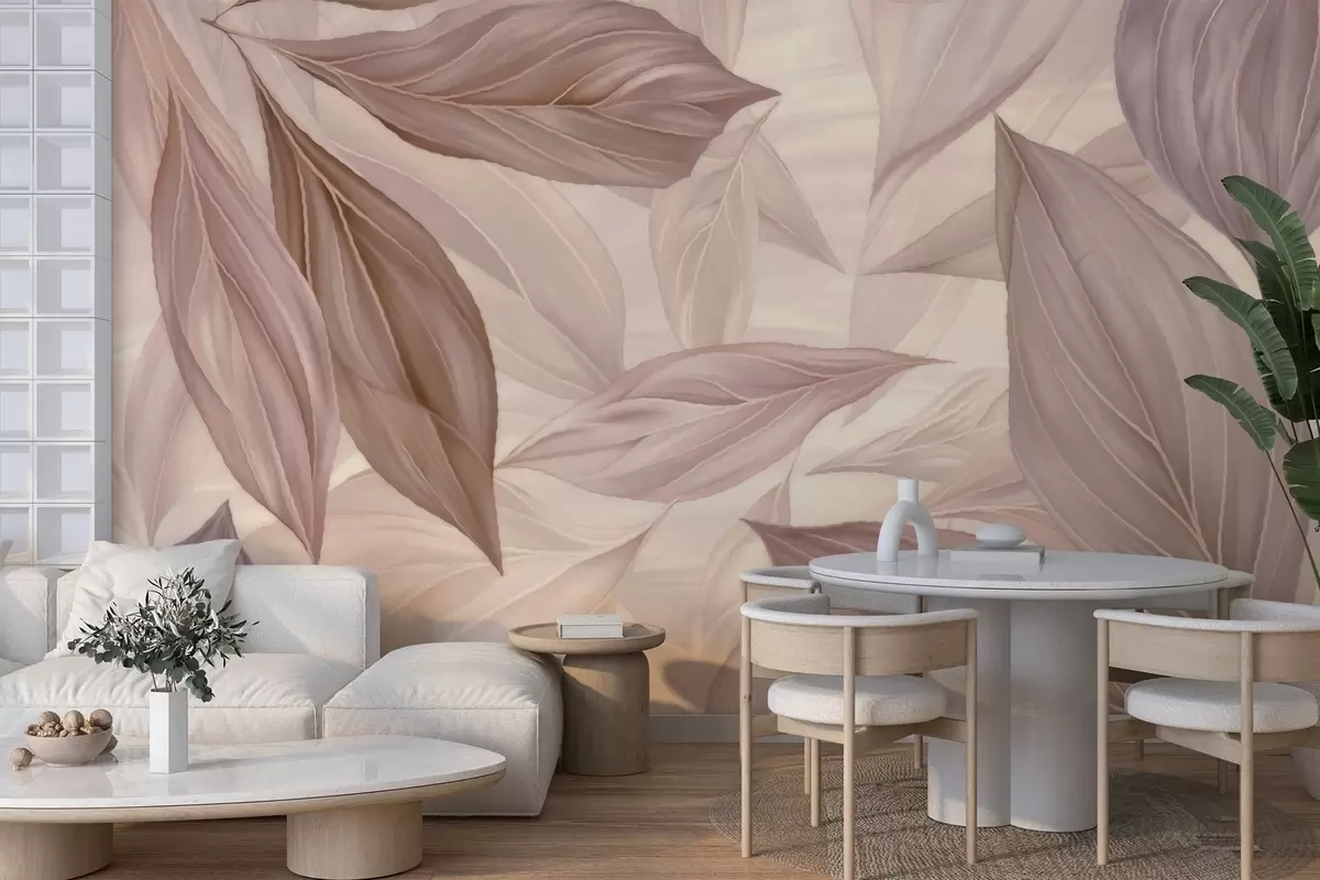 wall murals Abstract delicate leaves w04969v1