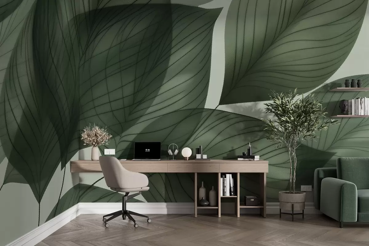 wall murals Linear leaves w04974v1