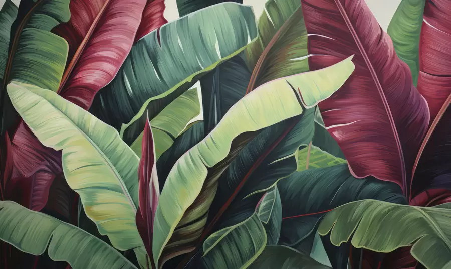 wall murals Exotic Expressive Leaves w05010