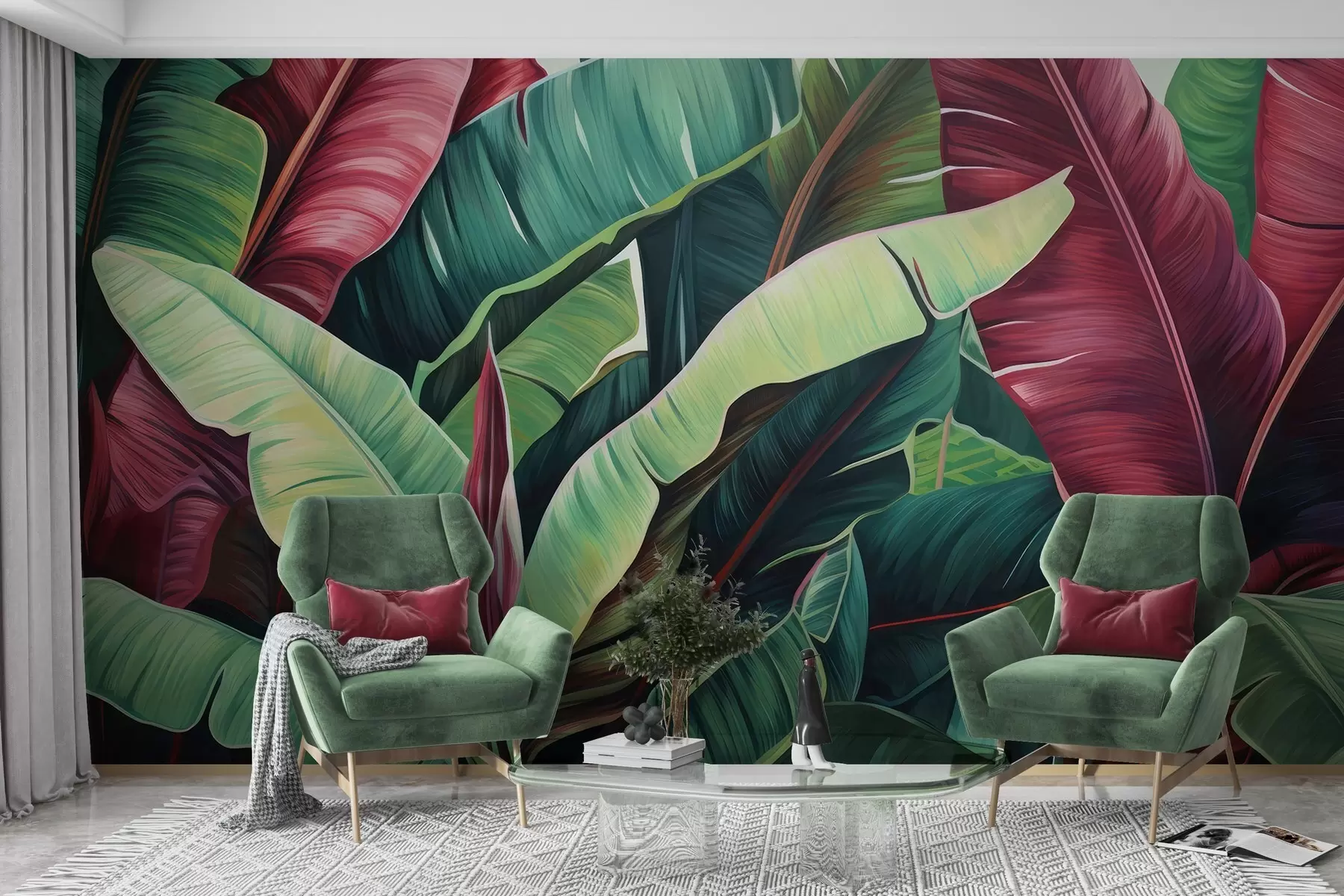 wall murals Exotic Expressive Leaves w05010
