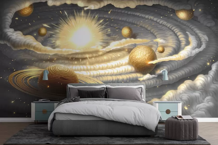 wall murals Cosmic dance of celestial bodies w01967