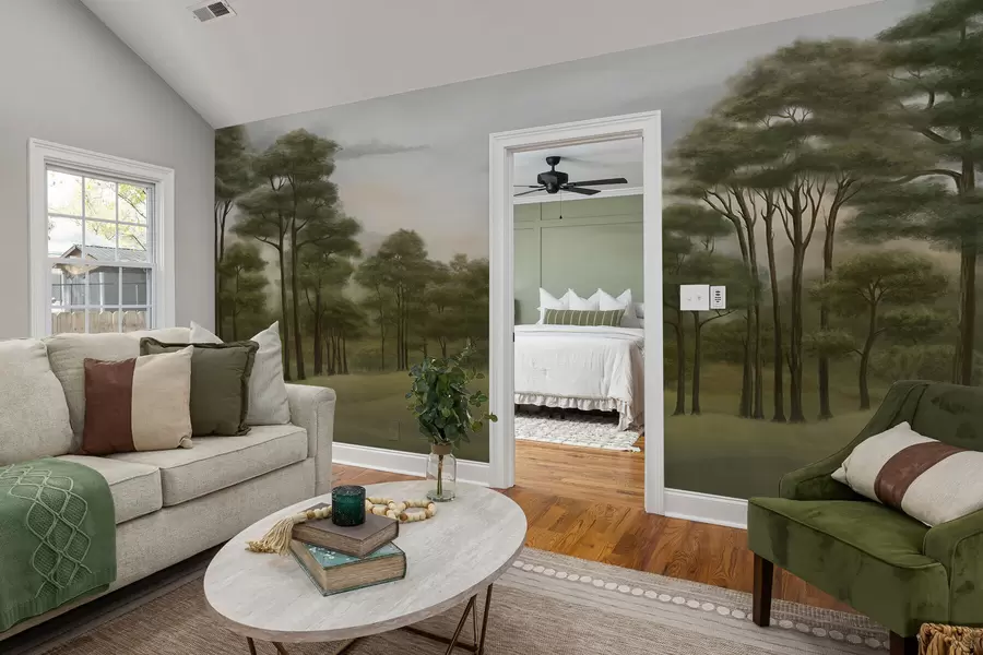 wall murals Serene forest landscape in gentle hues w02193