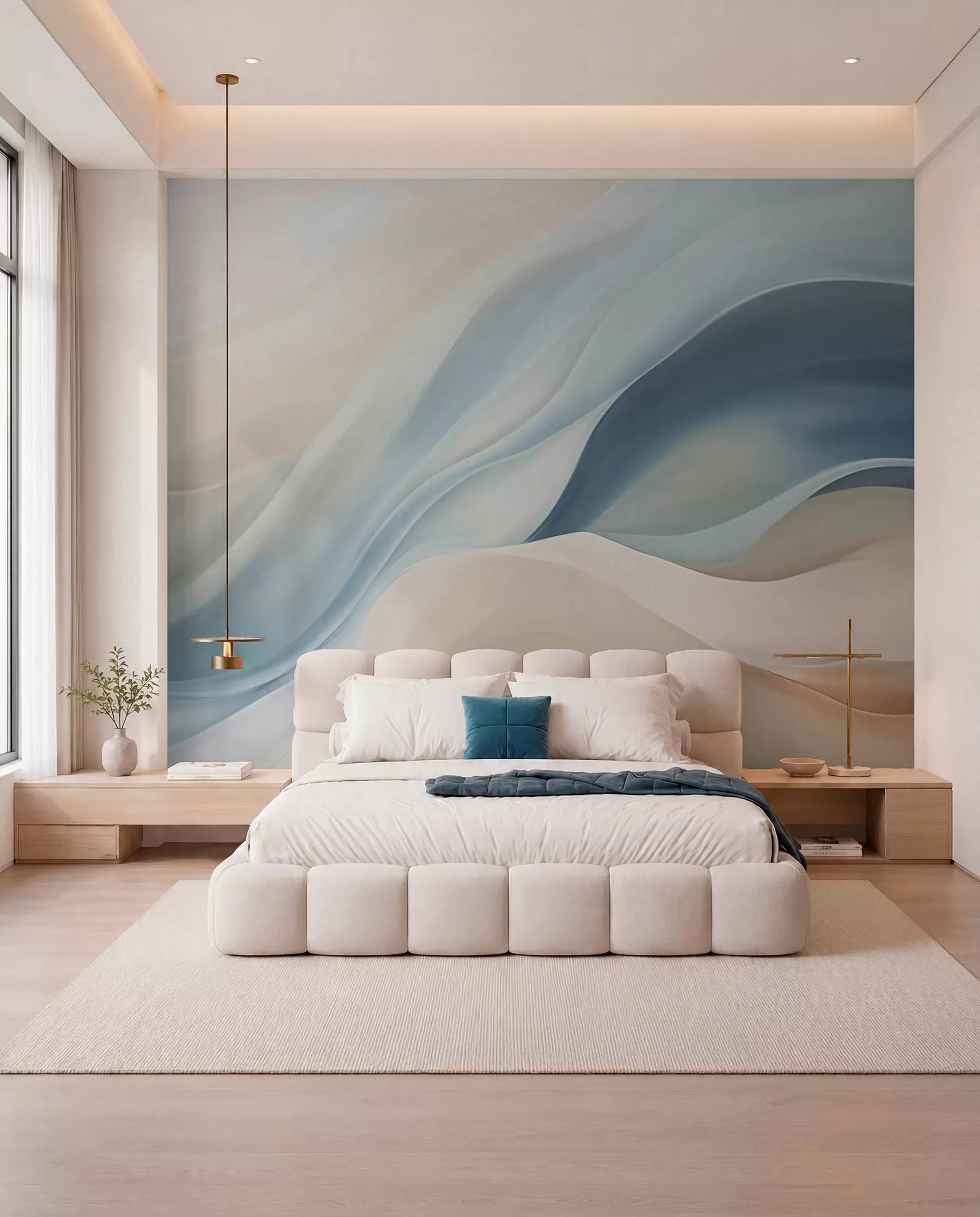 wall murals Aerial Blue Currents w09594