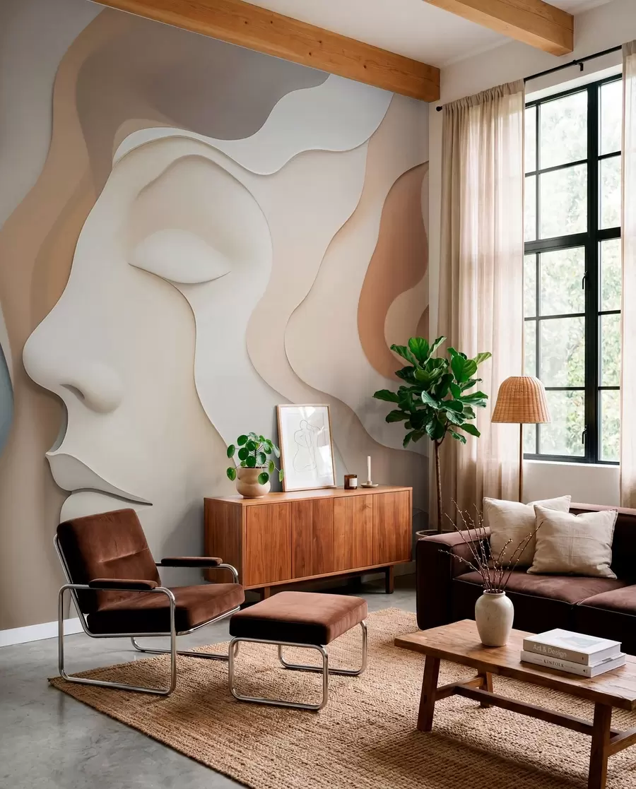 wall murals Abstract face w04869