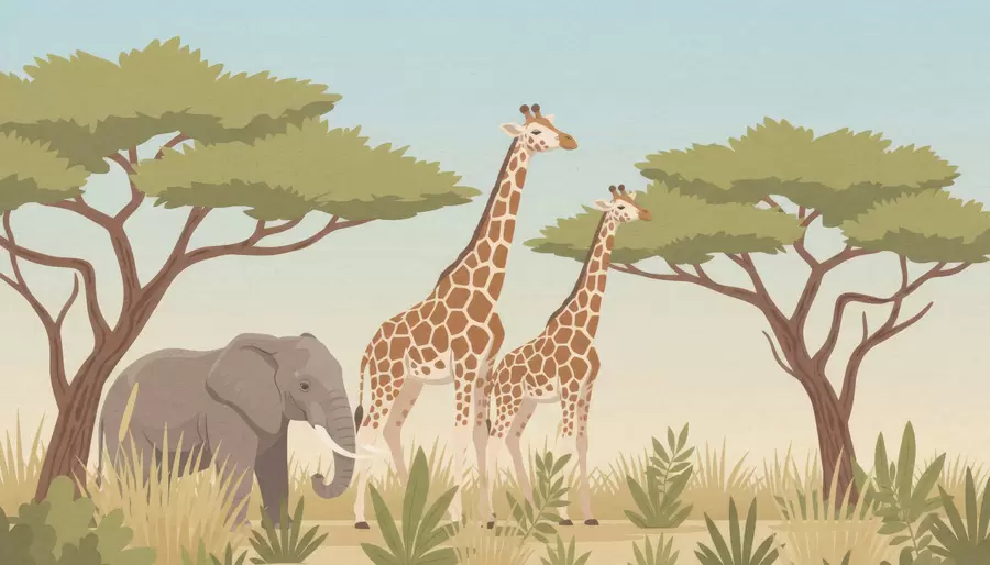 wall murals Jungle Animals w05041