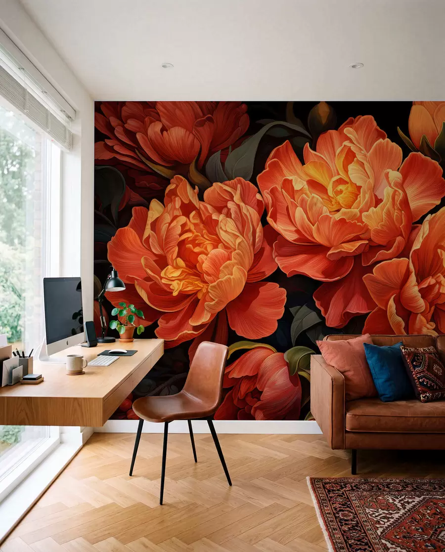 wall murals Warm Floral Evening w05044