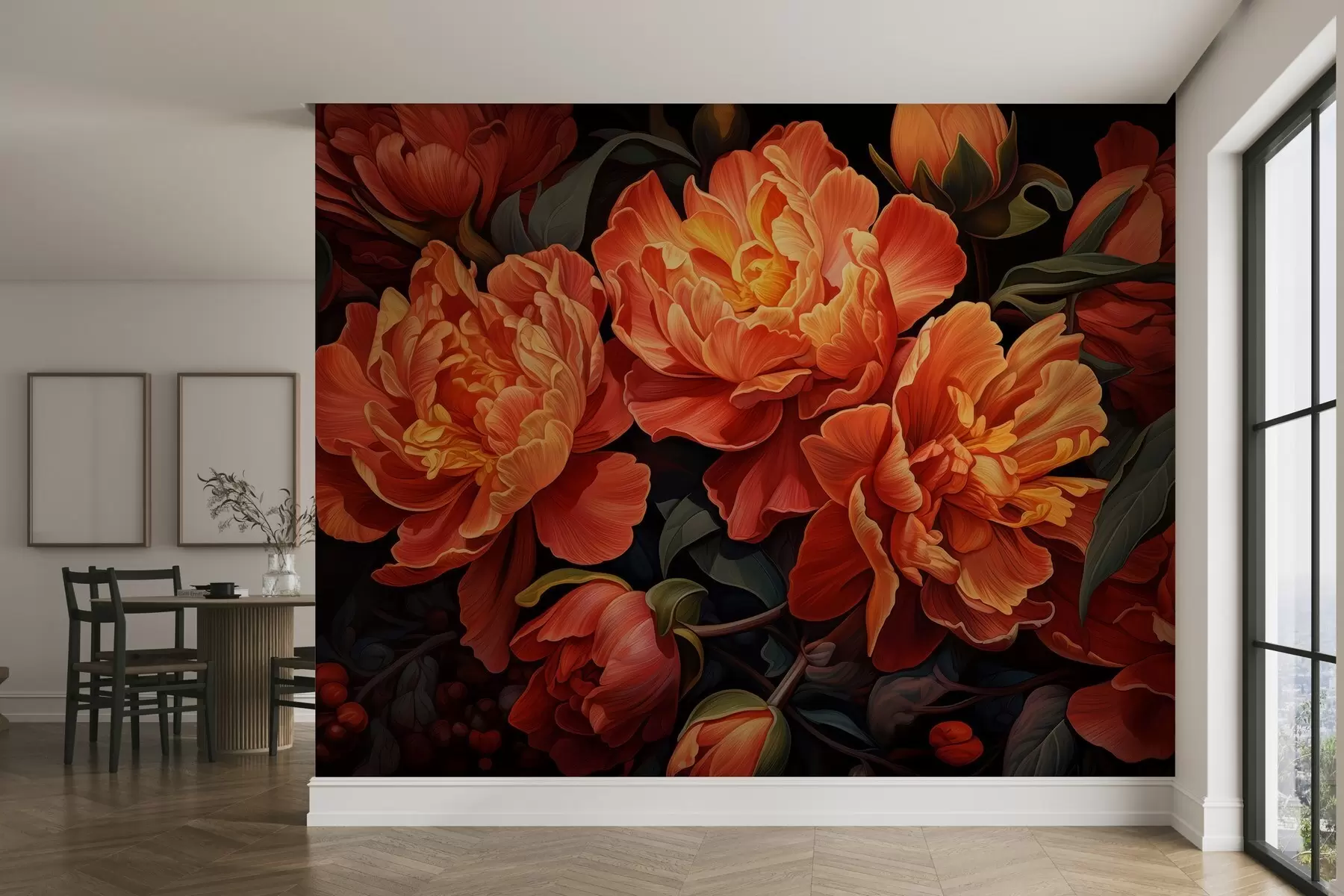 wall murals Warm Floral Evening w05044