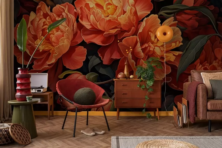 wall murals Warm Floral Evening w05044